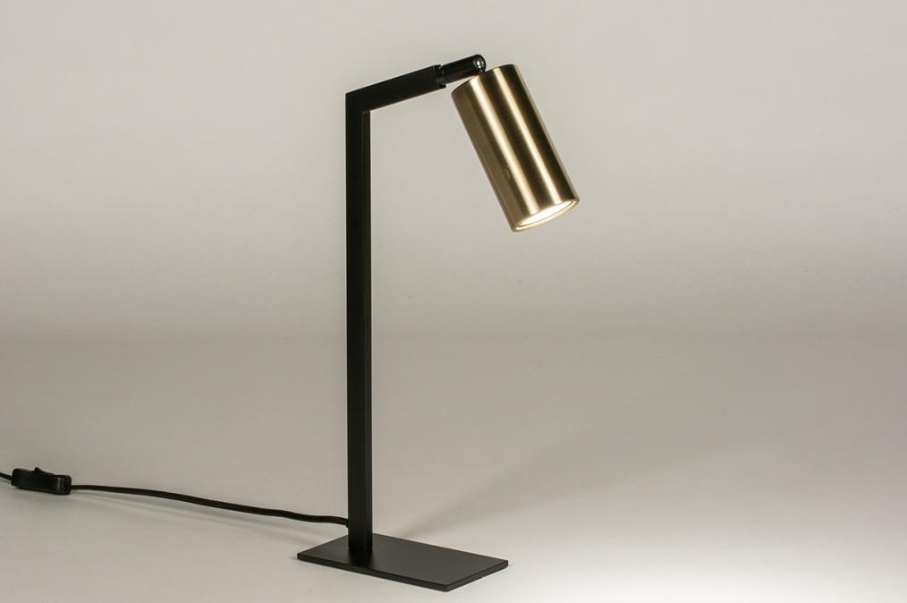 Stolní minimalistická lampa Benett Black and Gold