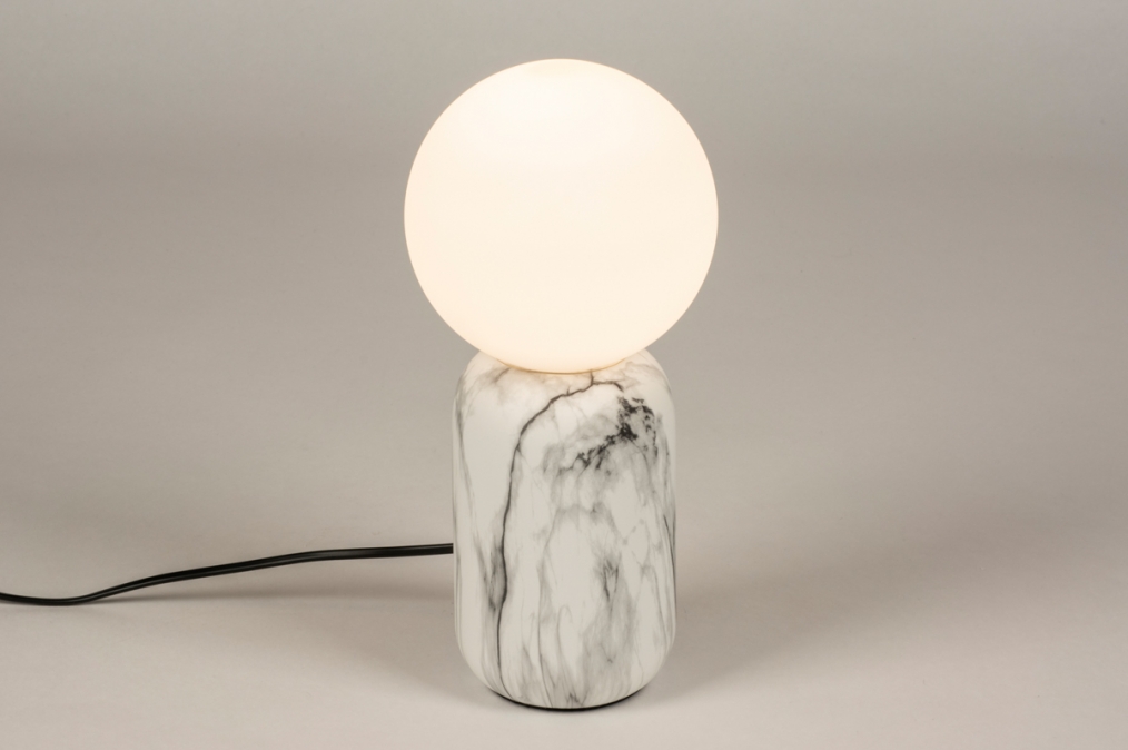 Stolní luxusní lampa Giordanni Marmor Bianco