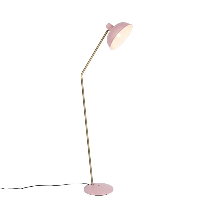 Stojací retro lampa růžová Milton Pink