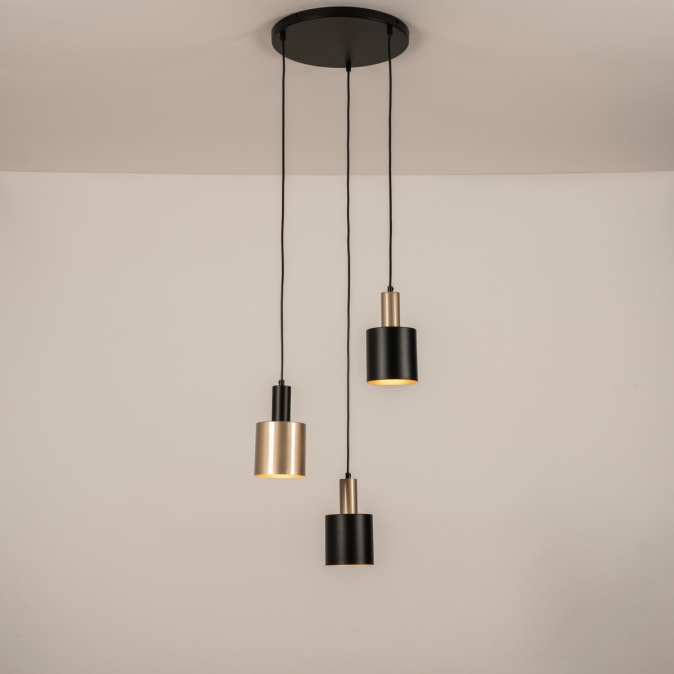 Závěsné designové svítidlo Verticolla Black and Gold 3