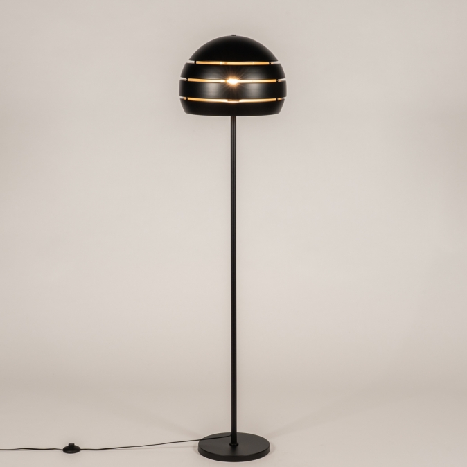 Stojací retro lampa Cantonn Nero and Gold